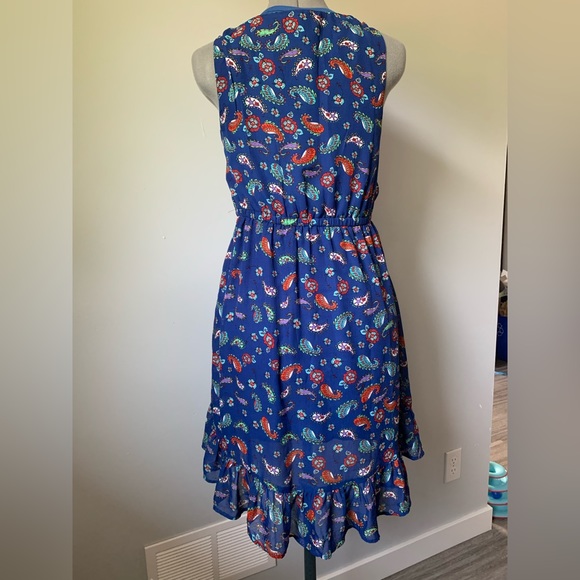 Blue dress with elastic waist - Picture 2 of 11